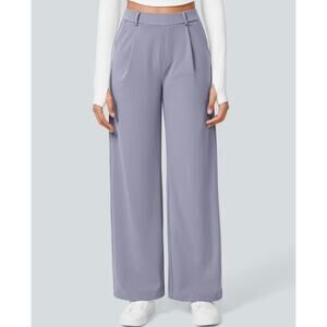 Sz Med HALARA Icelandic Blue Flex™ DayStretch Hi-Waist Pocket Straight Leg Pants